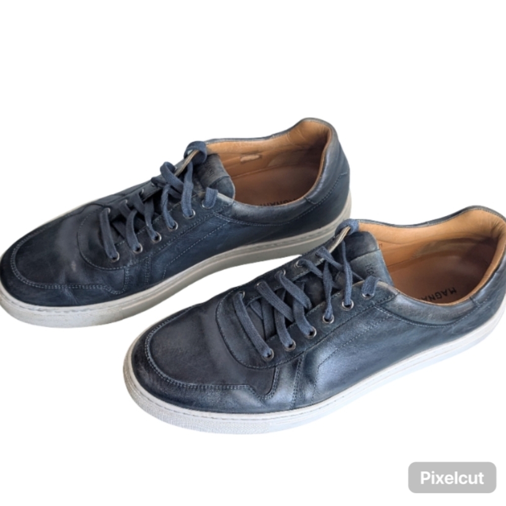 Magnanni Bobbi Men's Sneakers Size 10.5 Ombre Blue Leather Casual Shoes - Picture 3 of 14